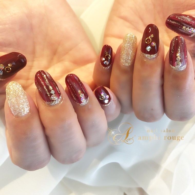 ボルドー ゴールドnail Haraさんのブログ Cosme アットコスメ