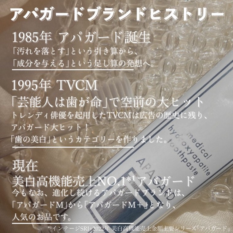 芸能人は歯が命！サンギ創立50周年記念｢アパガードM復刻版デザイン