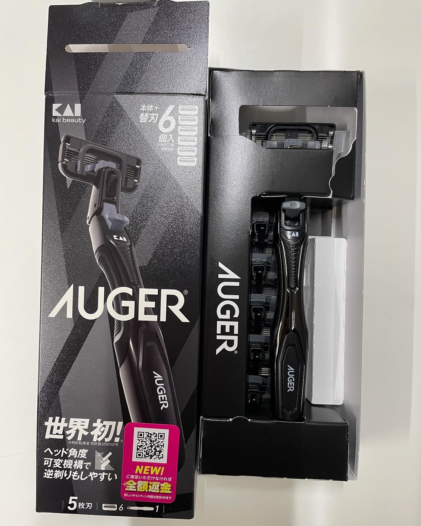 大規模セール AUGER 5枚刃 替刃4個入 貝印 Kai Corporation オーガー