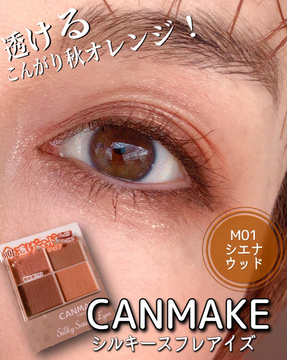 CANMAKE シルキースフレアイズ M01 シエナウッドで秋っぽオレンジ