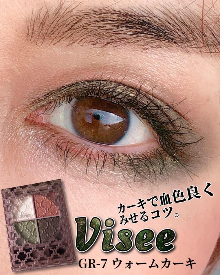 血色良く見えるカーキアイメイク Viseeアイシャドウ Gr 7 ウォームカーキ系 踊るさるさんのブログ Cosme アットコスメ