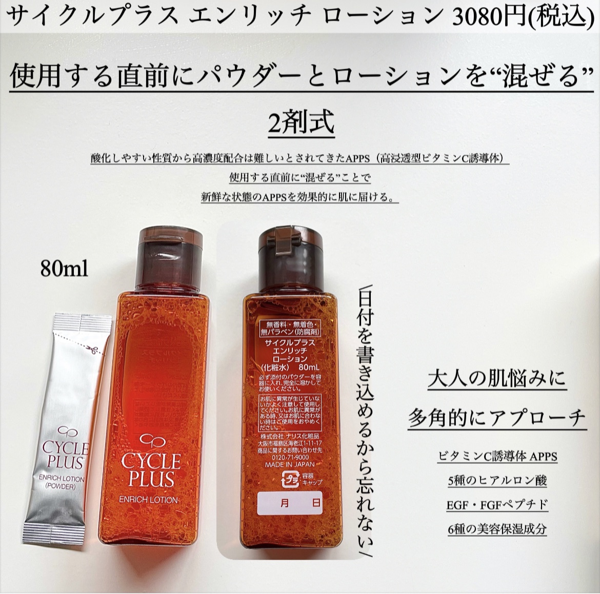 新品 ナリス化粧品 サイクルプラス エンリッチローション40ml 5点