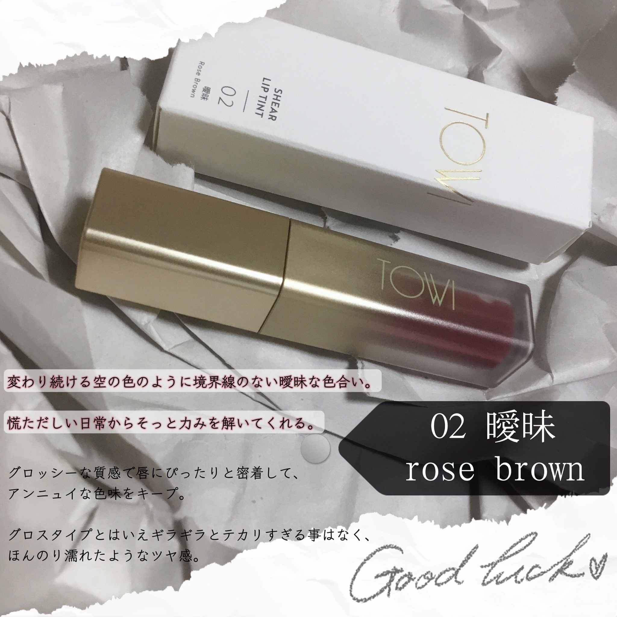 TOWI / Sheer Lip Tint 02曖昧 (rose brown)の公式商品情報｜美容