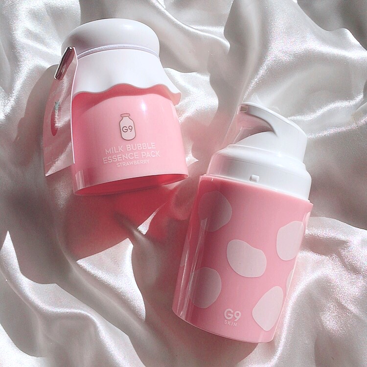 パック・フェイスマスク MILK BUBBLE ESSENCE PACK PLAIN STRAWBER 試してみた】MILK BUBBLE ESSENCE PACK ＃PLAIN G9SKINの効果