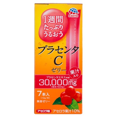 たっぷりうるおう プラセンタCゼリー 7本入り（アセロラ味） / アース製薬 商品写真