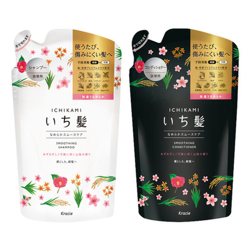 なめらかスムースケア シャンプー／コンディショナー(旧) シャンプー 詰替用 340ml / いち髪 商品写真 2枚目