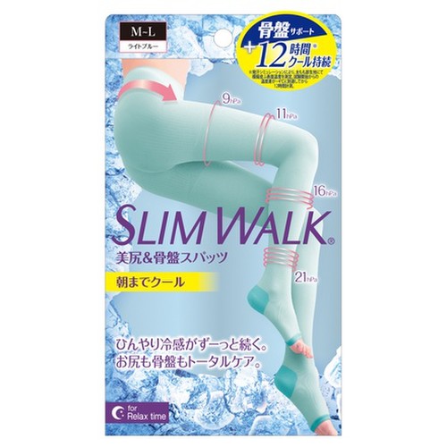スリムウォーク 美尻＆骨盤スパッツ 朝までクール ライトブルーM～L / スリムウォーク 商品写真