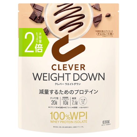 クレバー / ウエイトダウン プロテイン チョコレート味(2倍サイズ)の ...