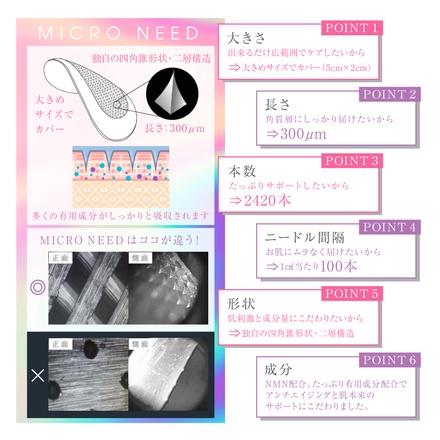 MICRONEED / ヒト幹細胞培養液×NMN配合 MICRO NEED (マイクロニードル