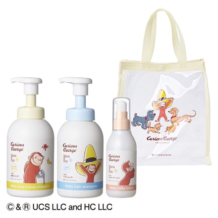 全ての ママ＆キッズ / ベビースキンケア＆トートバッグセット(おさるの お風呂用品